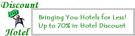 Discount hotels with up to 70% in savings.